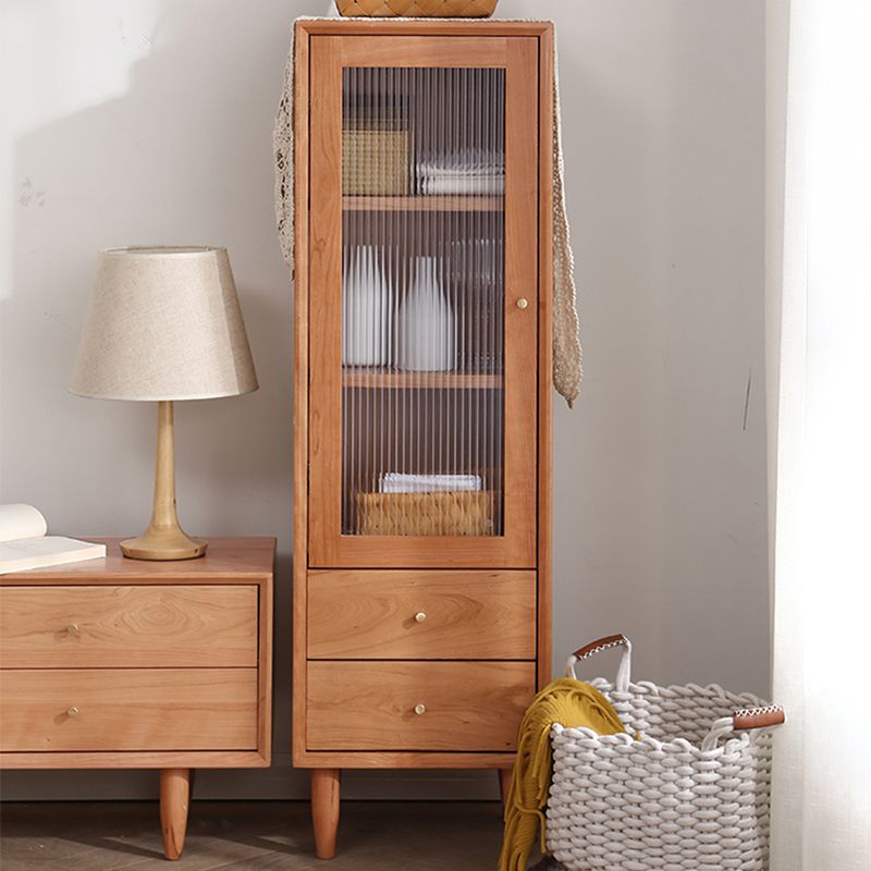 Moderner Stil Massive Holzglas Tür Sideboardschrank mit Lagerschubladen