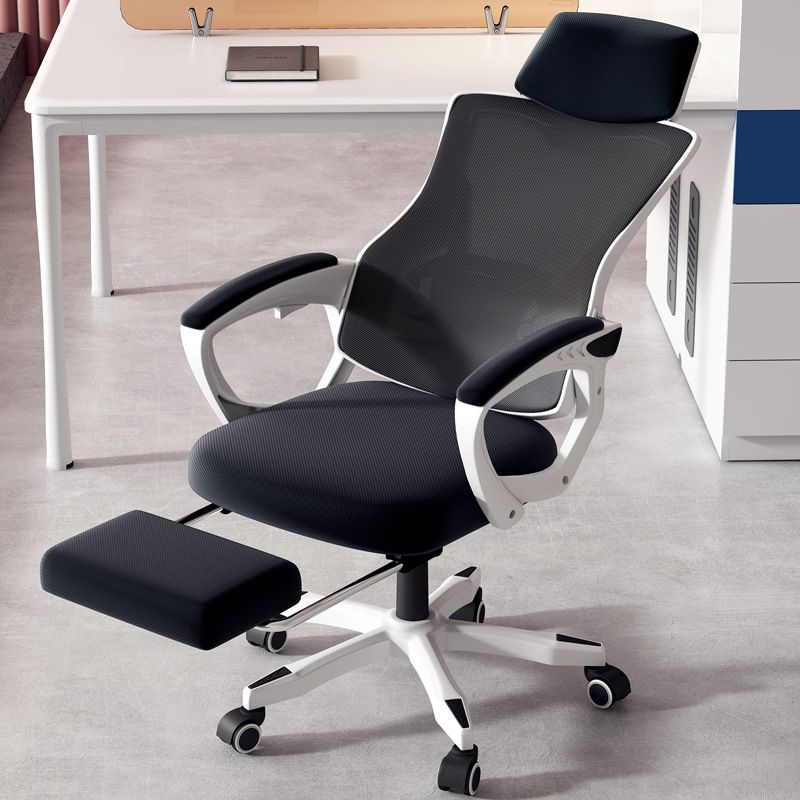 Contemporary Desk Chair High Back Wheels Nylon Fixed Arms Ergonomic Mesh Chair Clearhalo 'furn' 'furn_office_chair' 'Furniture' 'Office Chairs' 'Office Furniture' 'office_chair' 1200x1200_89ef2546-7bfd-4a1b-8f01-a18e24bae81f