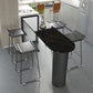 Marble Modern Double pedestal Patio Bar Table Indoor Bistro Bar Height Cocktail Table Clearhalo 'Bar Furniture' 'Bar Tables' 'bar_tables' 'furn' 'furn_bar_tables' 'Furniture' 'furniture_bar_tables' 'Kitchen & Dining Furniture' 1200x1200_89f04cf9-c625-4ea3-94db-22f298fdf140