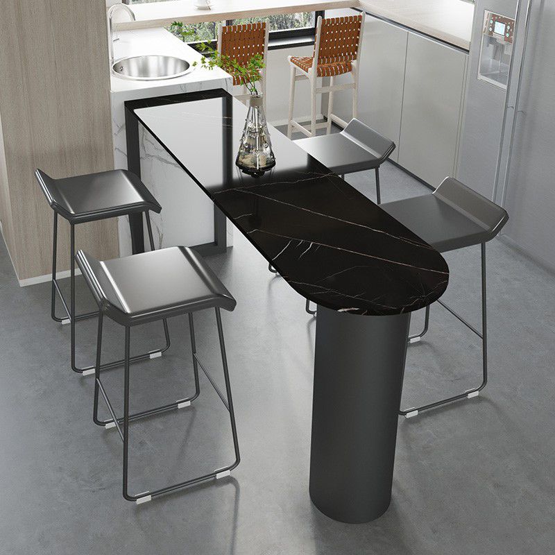 Marble Modern Double pedestal Patio Bar Table Indoor Bistro Bar Height Cocktail Table Clearhalo 'Bar Furniture' 'Bar Tables' 'bar_tables' 'furn' 'furn_bar_tables' 'Furniture' 'furniture_bar_tables' 'Kitchen & Dining Furniture' 1200x1200_89f04cf9-c625-4ea3-94db-22f298fdf140