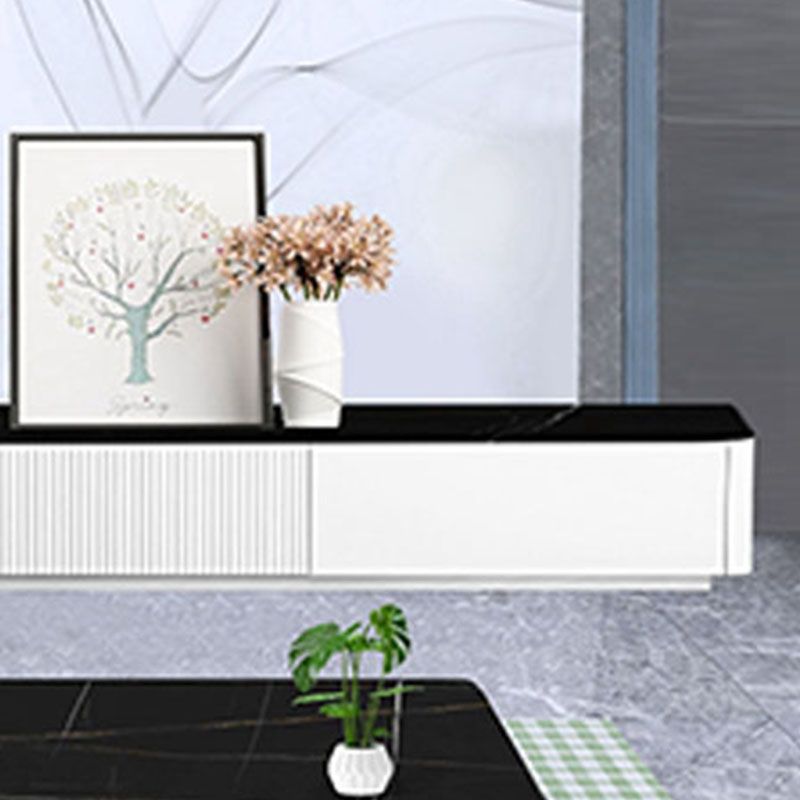 Mobile TV scandinavo antigraffio, console TV bianca/nera con 3 cassetti