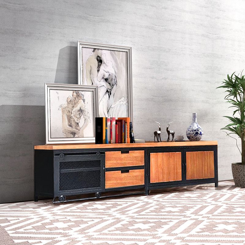 Abitaggio TV in legno e in metallo Stile industriale Console TV Home TV retrò