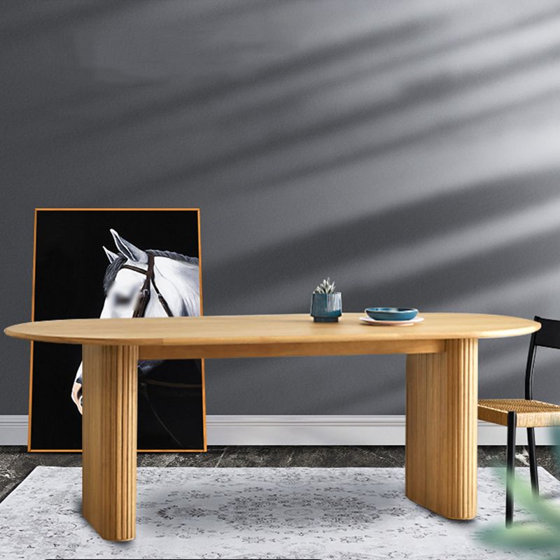 Tavolo da pranzo in stile contemporaneo tavolo in legno massiccio ovale per cucina domestica