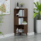 Corner Shelf Bookcase Vertical Closed Back Bookshelf for Office