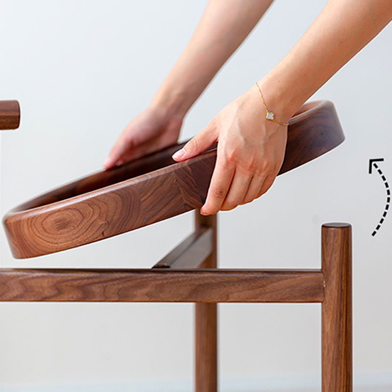 Modern Round Tray Top Side End Table 3 Legs Double Tier Side Table