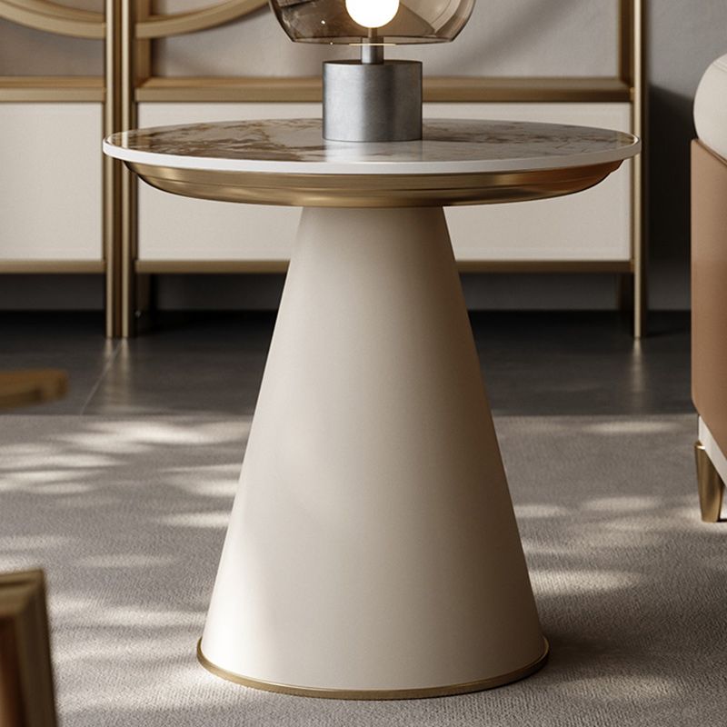 Glam Side Table with Round Stone Top Accent Side Table with Metal Base Clearhalo 'Coffee & Accent Tables' 'End & Side Tables' 'end_side_tables' 'furn' 'furn_end_side_tables' 'Furniture' 'Living Room Furniture' 1200x1200_89f65b9f-62b1-49dc-af7d-23318491d773