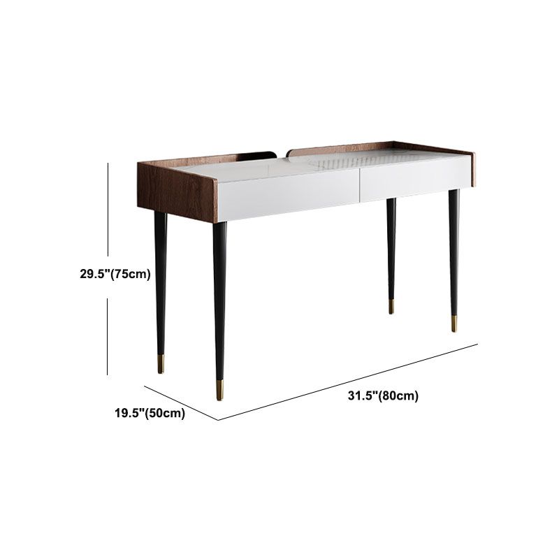 Contemporary Marble Office Desk Parsons With Metal Legs Writing Desk Clearhalo 'furn' 'furn_office_desk' 'Furniture' 'Office Desks' 'Office Furniture' 'office_desk' 1200x1200_89f6dc8c-4822-46eb-9d51-6cb429c52a5c