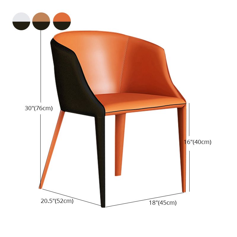 デザイナーホテルレザーアームチェアマット仕上げソリッドバックダイニングチェア
