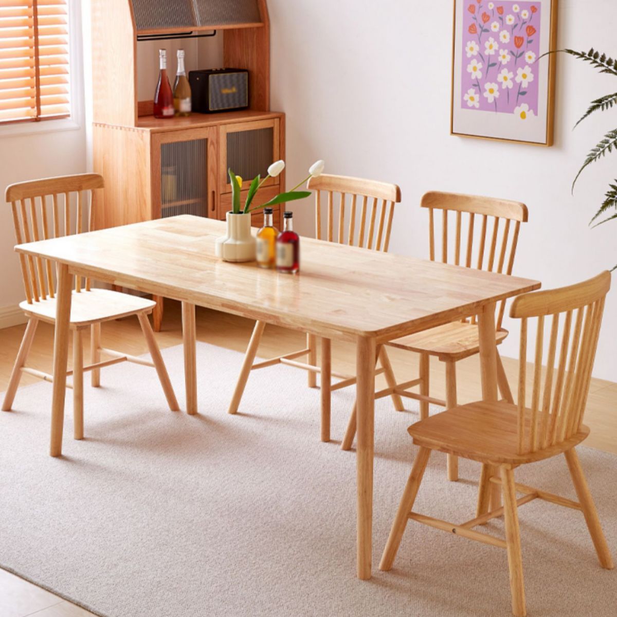 Modern 1/4/5/7 Pieces Rectangle Dining Set Solid Wood Dining Table with Chairs Clearhalo 'Dining Room Sets' 'Dining Tables & Seating' 'dining_room_set' 'furn' 'furn_dining_room_set' 'Furniture' 'furniture_dining_room_set' 'Kitchen & Dining Furniture' 'kitchen&dining_furn' 'kitchen' 1200x1200_89f92c91-05a2-4fd1-98a0-93cfd9984168