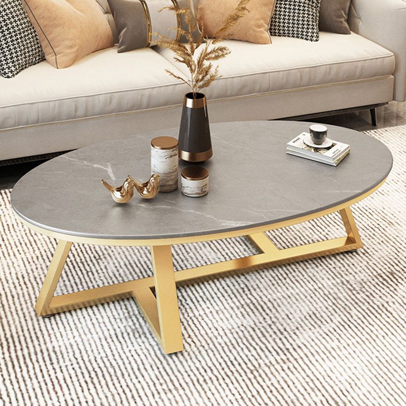Table basse ovale en marbre en fausse en marbre avec dessus noir / gris / blanc