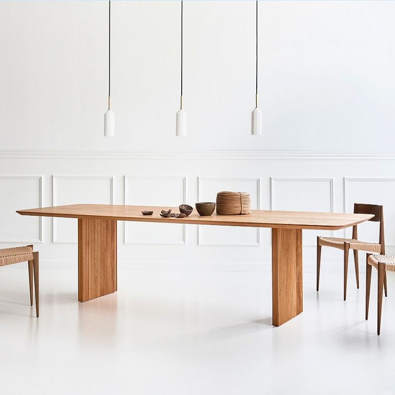 Rectangle Double Pedestal Table Simplicity Solid Wood Table for Restaurant Clearhalo ' dining_table' 'Dining Tables & Seating' 'Dining Tables' 'furn' 'furn_dining_table' 'Furniture' 'furniture_dining_table' 'Kitchen & Dining Furniture' 'kitchen&dining_furn' 'kitchen' 'kitchen_dining_table' 1200x1200_89fcb5cf-efc9-4e16-941e-7f26ef5e0a5d