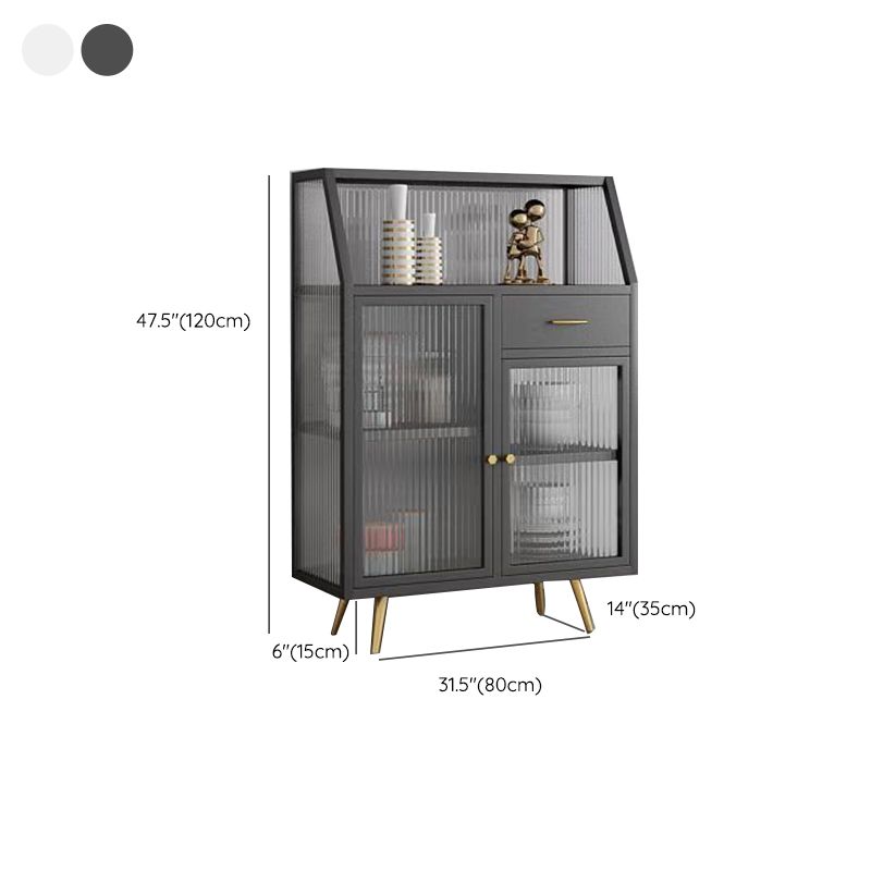 Server da pranzo con finitura opaca con gambe in metallo oro Sideboard moderno per sala da pranzo