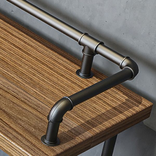 Industriële metalen pub/bartafel met houten tafelblad