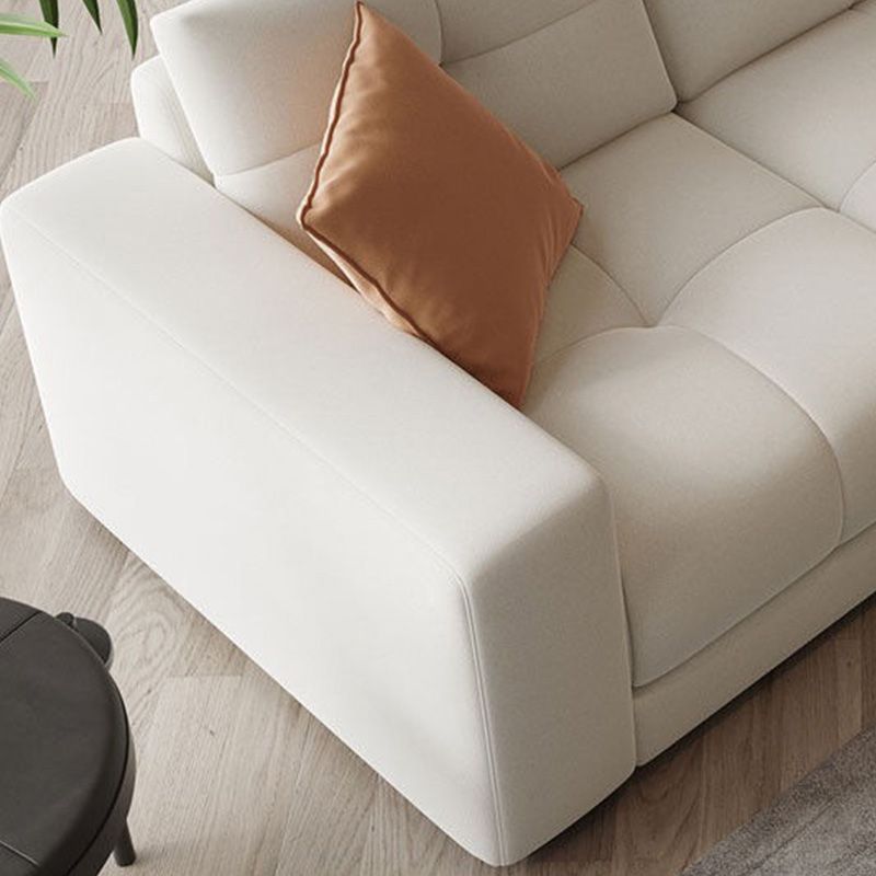 29.52" Tall Square Arm Sofa with Pillows Modern White Tufted Sofa Clearhalo 'furn' 'furn_sofas' 'Furniture' 'Living Room Furniture' 'Sofa' 'sofas' 1200x1200_89ff570f-bbd5-4325-8484-7dad2615250e