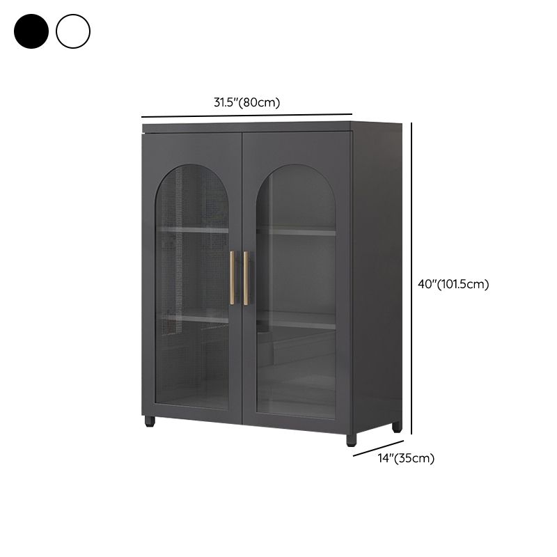 Scandinavian Metal Bookshelf Standard Closed Back Bookcase with Cabinets Clearhalo 'Bookcases' 'furn' 'furn_bookcases' 'Furniture' 'Office Furniture' 1200x1200_89ff7fa2-0966-4cb0-8c2b-11053915916d