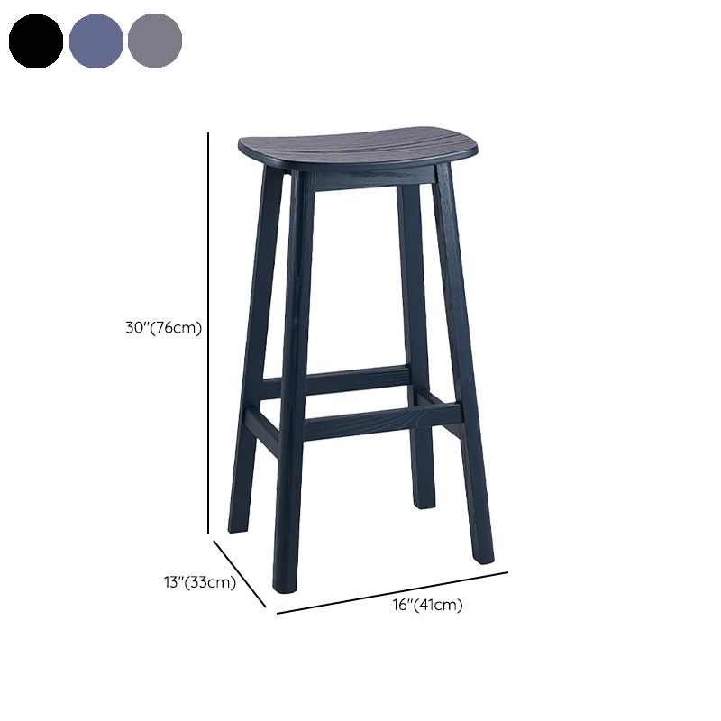 Contemporary 30" Height Solid Wood Backrest Counter High Stool with 4 Legs Clearhalo 'Bar Furniture' 'Bar Stools' 'bar_stools' 'furn' 'furn_bar_stools' 'Furniture' 'Kitchen & Dining Furniture' 1200x1200_89ff92e1-17a8-4fb9-8b86-ce1168c5f1b1