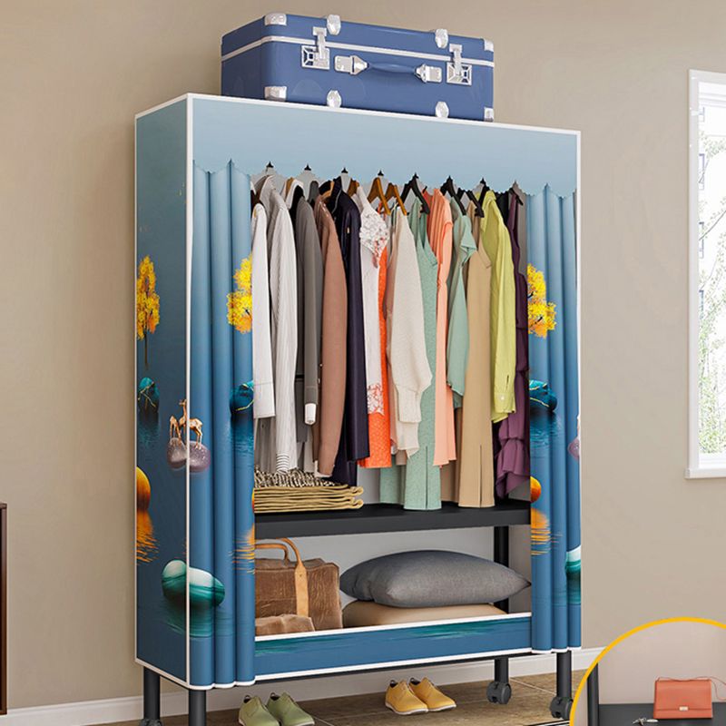 Steel Frame Wardrobe Armoire Contemporary Style Wardrobe Cabinet for Home Clearhalo 'Armoires & Wardrobes' 'armoires_wardrobes' 'Bedroom Furniture' 'furn' 'furn_armoires_wardrobes' 'Furniture' 1200x1200_89ffe018-80c2-4be3-a662-777313262b94