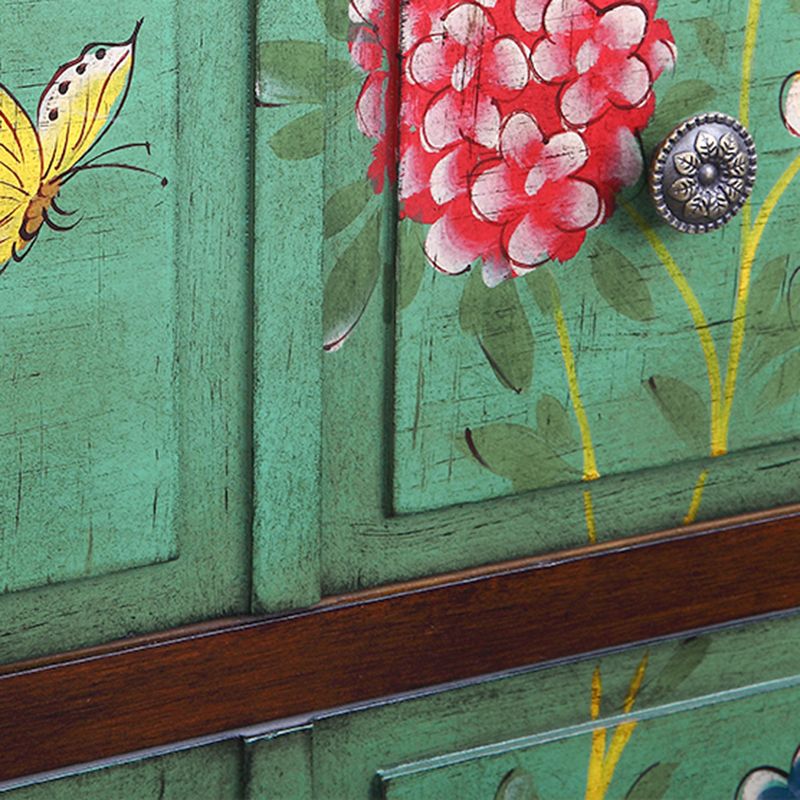 Cassa di accento moderno di metà secolo con cassetti, cassa del rettangolo di legno