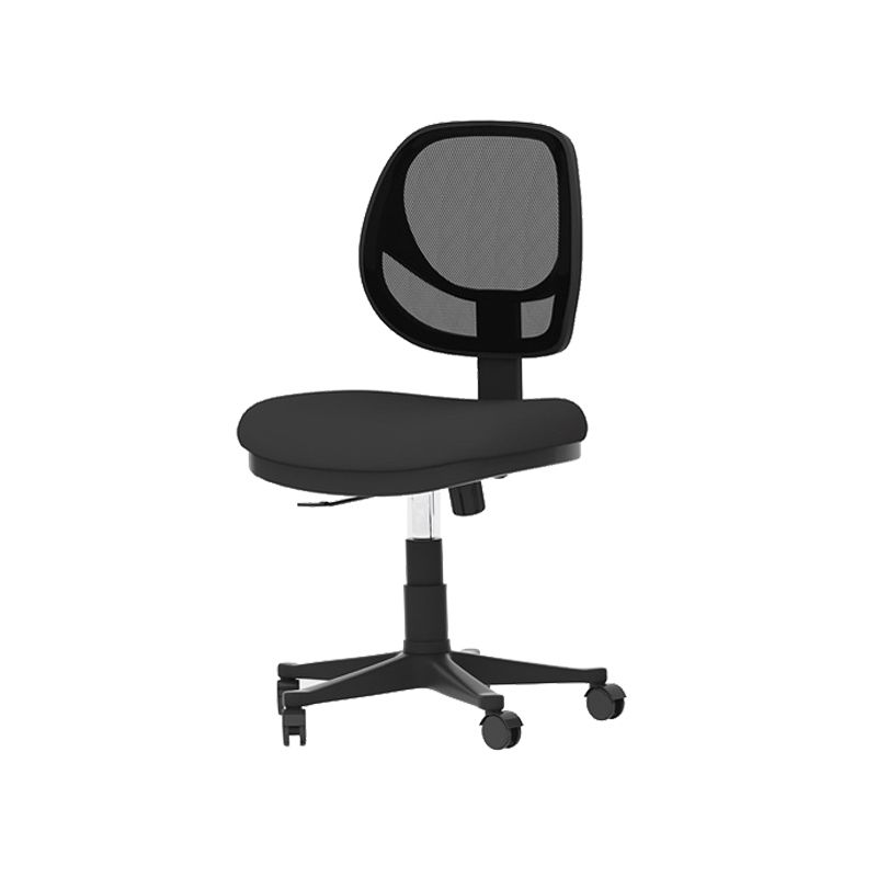 Silver Metal and Black Nylon Modern Conference Chair Mid-Back Conference Chair Clearhalo 'Furniture' 'furniture_office_chair' 'Office Chairs' 'Office Furniture' 'office_chair' 1200x1200_89fffbd1-24fd-4973-84ca-6e8b0159e5fc