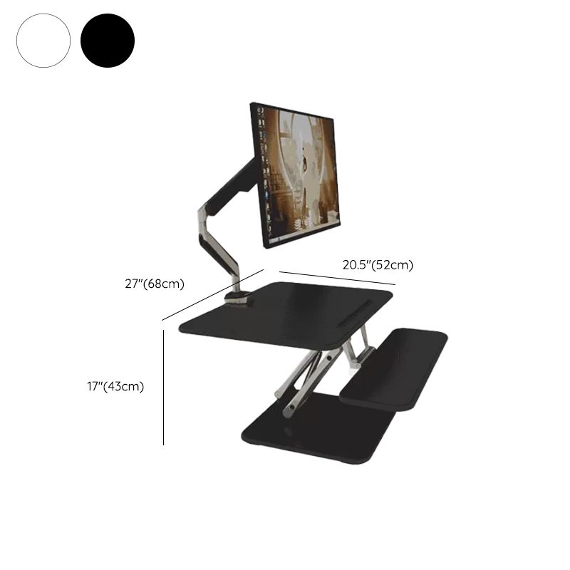 Rectangular Shaped Office Standing Desk Converter Wood in Black/White Clearhalo 'furn' 'furn_office_desk' 'Furniture' 'Office Desks' 'Office Furniture' 'office_desk' 1200x1200_8a030a66-8c60-4567-9bef-d524adc7b01e