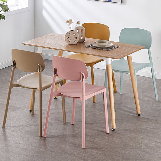 Open Back Armless Dining Chairs Plastic Stackable Dining Side Chair (Set of 4) Clearhalo ' kitchen&dining_furn' 'Dining Chairs' 'Dining Tables & Seating' 'dining_chair' 'furn' 'furn_dining_chair' 'Furniture' 'furniture_dining_chair' 'Kitchen & Dining Furniture' 'kitchen' 1200x1200_8a046144-70cb-4bb8-baac-3ce27b40f408