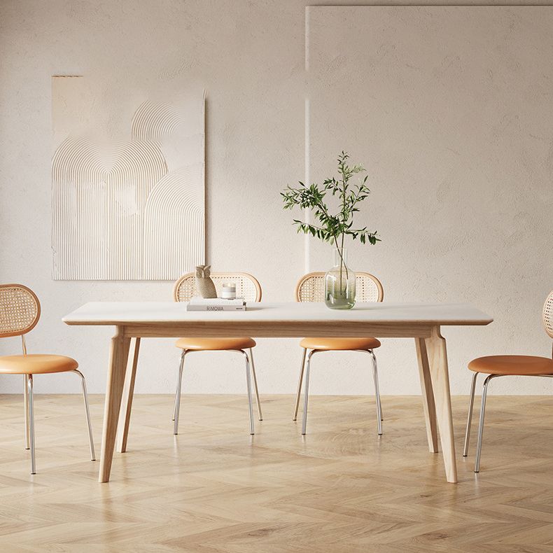 Modern 1/2/5/7 Pieces Dining Set Stone Rectangle Dining Table Set in White Clearhalo 'Dining Room Sets' 'Dining Tables & Seating' 'dining_room_set' 'furn' 'furn_dining_room_set' 'Furniture' 'Kitchen & Dining Furniture' 1200x1200_8a04b2d4-2fd9-47b5-81b9-f2d3456b3a9a