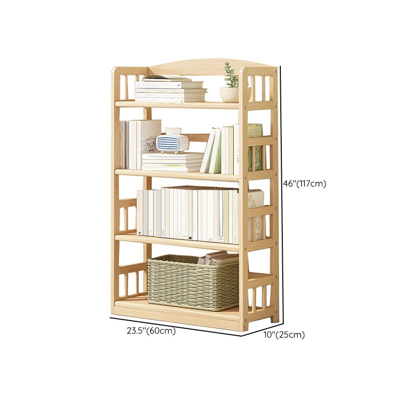 Contemporary Open Shelf Bookcase Wood Bookshelf with Shelves for Living Room