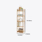 Modern Bamboo Vertical Book Shelf Brown Open Bookshelf for Study Room