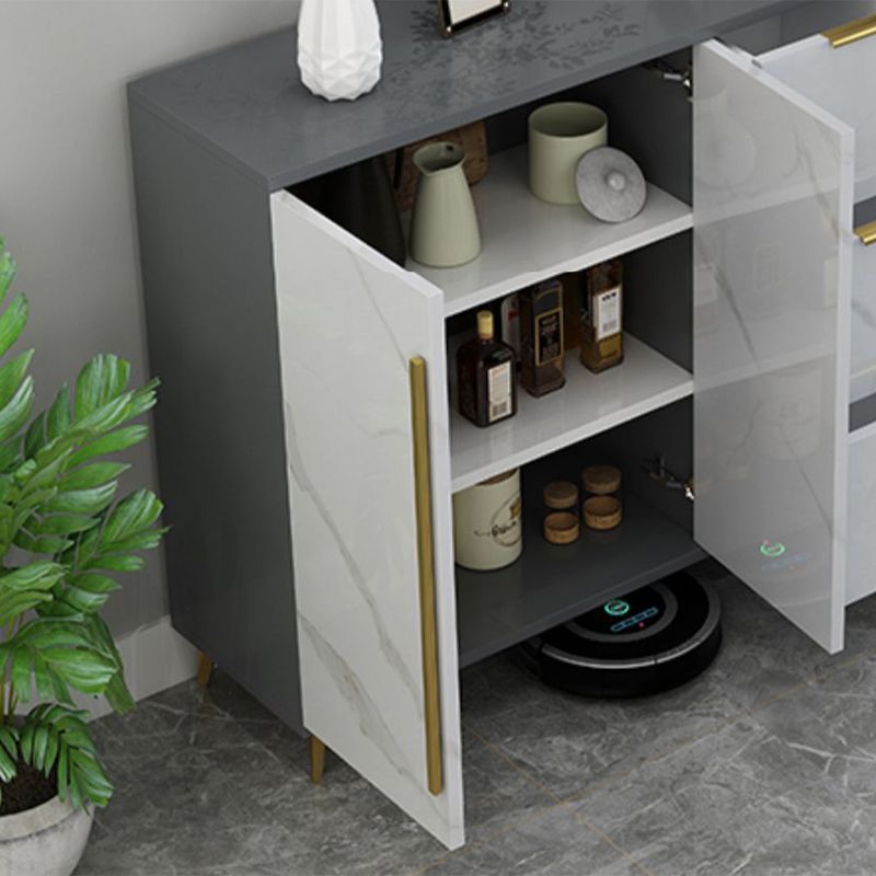 Sideboard glam sideboard in legno ingegnere grigio con porta per soggiorno