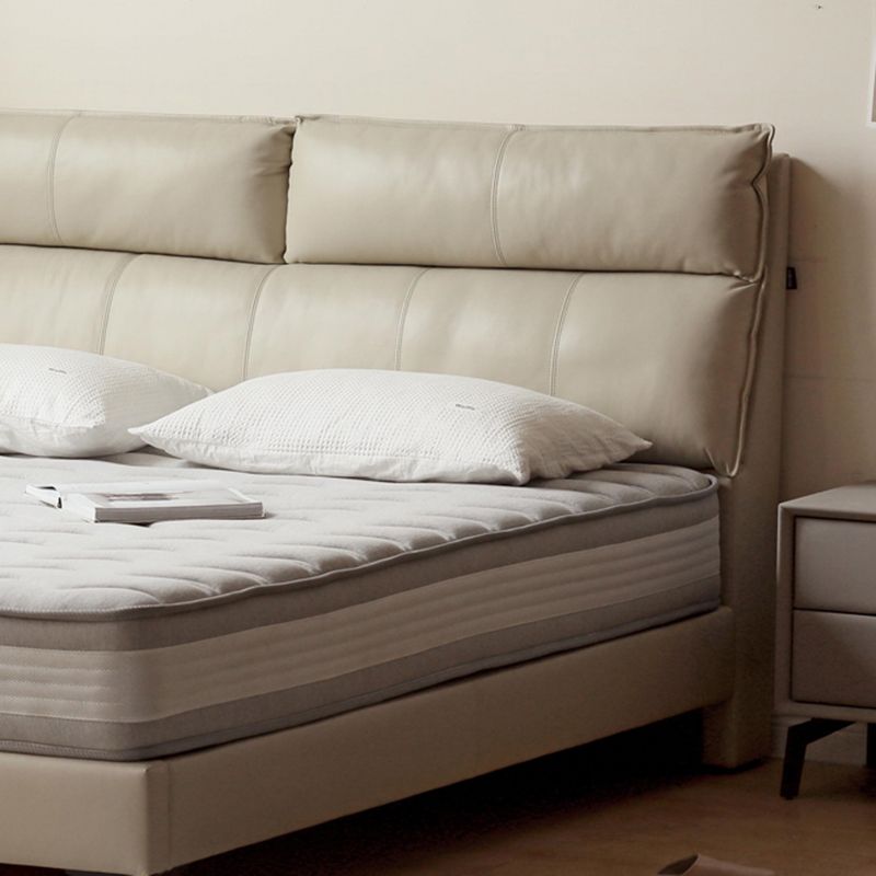 Leather Standard Bed Contemporary Wood Frame Bed with Upholstered Headboard Clearhalo 'Bedroom Furniture' 'Beds' 'furn' 'furn_beds' 'Furniture' 1200x1200_8a0b4871-f290-45e7-9822-a0ad32d2d553