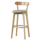 Scandinavian Rubberwood Low Back Barstool Milk Tea Shop Upholstered Stool Clearhalo 'Bar Furniture' 'Bar Stools' 'bar_stools' 'furn' 'furn_bar_stools' 'Furniture' 'Kitchen & Dining Furniture' 1200x1200_8a0ba74a-b045-4537-ac9a-0f110bd786e1