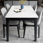 Mesa de comedor con base de madera maciza, mesa de comedor moderna rectangular para comedor