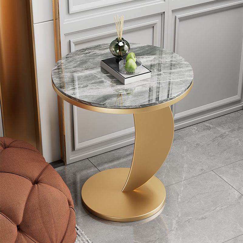 Contemporary Round Stone Top Sofa Side Accent Table for Living Room Clearhalo 'Coffee & Accent Tables' 'End & Side Tables' 'end_side_tables' 'furn' 'furn_end_side_tables' 'Furniture' 'Living Room Furniture' 1200x1200_8a0d4c8e-b3c9-4f65-809b-0ace9cbe8423