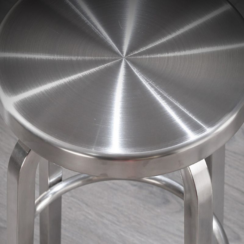Silver Industrial 29.5" H Barstool Glossy Stainless Steel Brushed Tall Stool 1 Piece Clearhalo 'Bar Furniture' 'Bar Stools' 'bar_stools' 'furn' 'furn_bar_stools' 'furniture_bar_stools' 'Kitchen & Dining Furniture' 'kitchen&dining_furn' 'kitchen' 'kitchen_furn' Furniture' 1200x1200_8a0e6c8c-14b7-4aa1-97dc-30dcf3a3685c