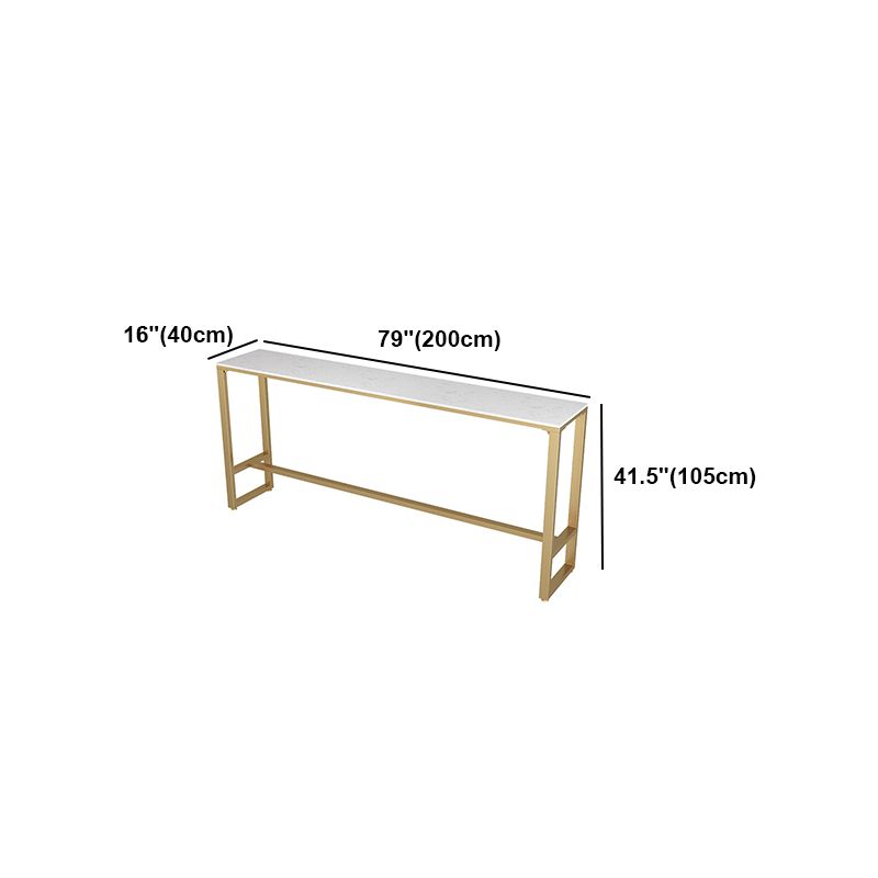 White Glam Style Bar Table in Gold Iron Top and Faux Marble Milk Tea Shop Bar Table Clearhalo 'Bar Furniture' 'Bar Tables' 'bar_tables' 'furn' 'furn_bar_tables' 'Furniture' 'furniture_bar_tables' 'Kitchen & Dining Furniture' 'kitchen&dining_furn' 'kitchen' 1200x1200_8a0e6f00-99ea-4e38-a029-3981c1115652