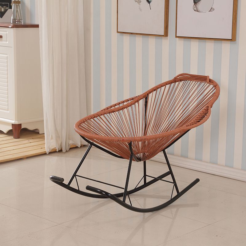 Single Iron Base Home Lazy Chair Leisure Rocking Chair for Balcony Clearhalo 'Chairs & Seating' 'furn' 'furn_rocking_chairs' 'Furniture' 'Living Room Furniture' 'Rocking Chairs' 'rocking_chairs' 1200x1200_8a0f08e7-88ac-4b9e-8e31-0af86af88ec2