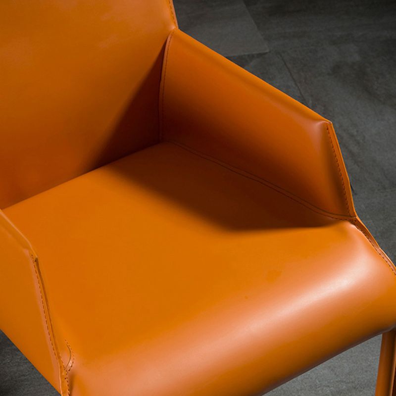 Contemporary Leather Dining Chair Metal Dining Arm Chair for Restaurant Use Clearhalo 'Dining Chairs' 'Dining Tables & Seating' 'dining_chair' 'furn' 'furn_dining_chair' 'Furniture' 'furniture_dining_chair' 'Kitchen & Dining Furniture' 1200x1200_8a109b03-375c-4978-a733-6b055c27e58b