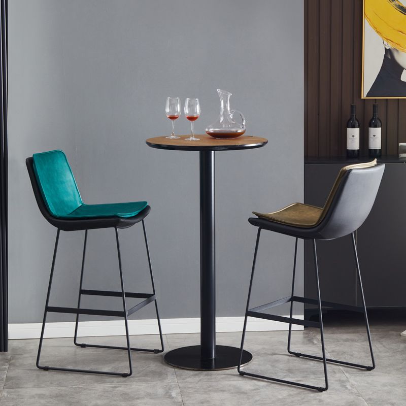 Modern Upholstered Low Back Armless Bar Stools with Metal Base Clearhalo 'Bar Furniture' 'Bar Stools' 'bar_stools' 'furn' 'furn_bar_stools' 'Furniture' 'Kitchen & Dining Furniture' 1200x1200_8a11c529-eb76-4b09-84f3-819e12acd40b
