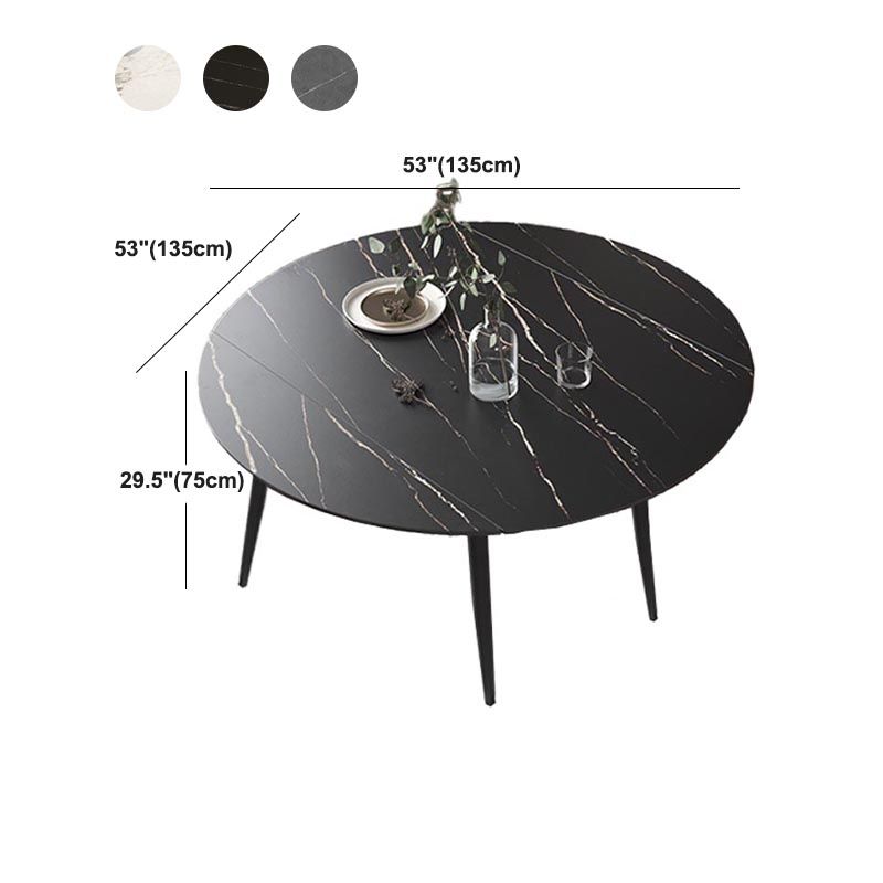 Stone Contemporary Round Dinner Table Matte Finish 4 Legs Table for Home Clearhalo ' dining_table' 'Dining Tables & Seating' 'Dining Tables' 'furn' 'furn_dining_table' 'Furniture' 'furniture_dining_table' 'Kitchen & Dining Furniture' 'kitchen&dining_furn' 'kitchen' 'kitchen_dining_table' 1200x1200_8a13b07b-cdf8-4e38-80f7-7ec35744473f
