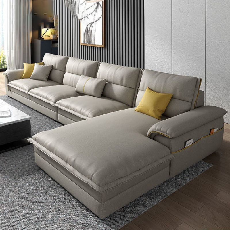 Contemporary Reversible Chaise Sofa with Removable Cushions Slipcovered Sofa Clearhalo 'furn' 'furn_sectionals' 'Furniture' 'furniture_sectionals' 'kitchen' 'kitchen_sectionals' 'Living Room Furniture' 'Sectionals' 1200x1200_8a14ee9b-ee00-40be-a09d-a356f474ca90