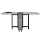 Mid-Century Modern Rectangle Dining Table Drop-Leaf Table with Solid Wood Base Clearhalo ' dining_table' 'Dining Tables & Seating' 'Dining Tables' 'furn' 'furn_dining_table' 'Furniture' 'furniture_dining_table' 'Kitchen & Dining Furniture' 'kitchen&dining_furn' 'kitchen' 'kitchen_dining_table' 1200x1200_8a1656b1-129c-4f85-b4b1-566e38fa5d92