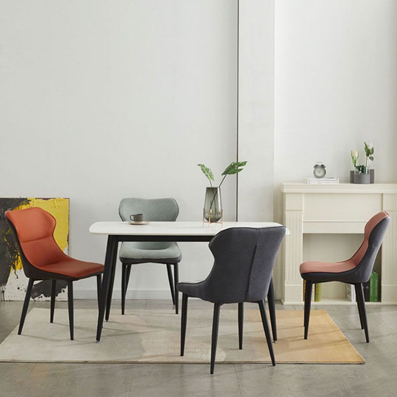 Eigentijdse stijl eetstoelen arm zijstoel met metalen benen