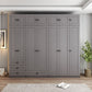 Contemporary Grey Wardrobe Armoire Engineered Wood Wardrobe Closet