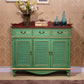 47.2" Tall 2/3 - Door Hand Painted Accent Cabinet with Drawers - Wood