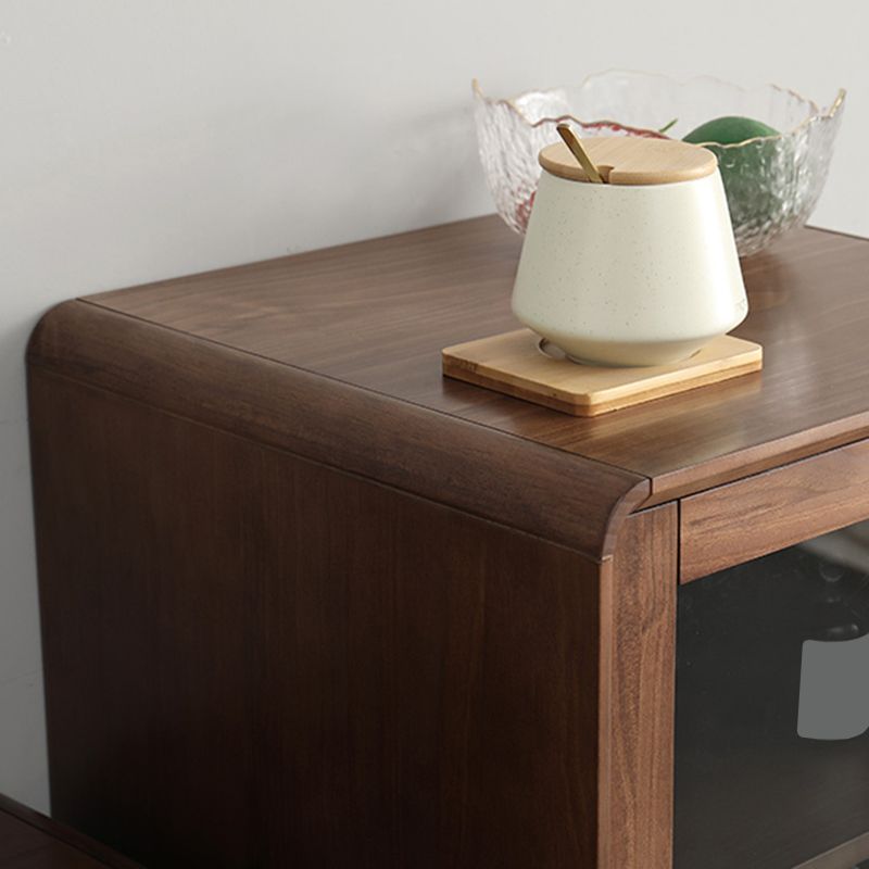 ガラス1-ドアと1-引き出しアクセントチェスト、ドーバーウッドチェスト