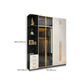 Modern Tempered Glass Doors Wardrobe Wood Frame Wardrobe without Light