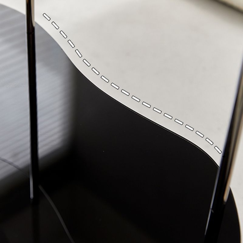 Modern Glass 2-shelf Side Table 4 Legs Sofa Side Accent Table