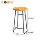 Solid Wood Backless Bar Chair Industrial Armless Metal Legs Bar Stool