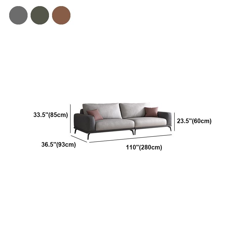 Sezionali in pelle finto/divano con braccio quadrato per soggiorno