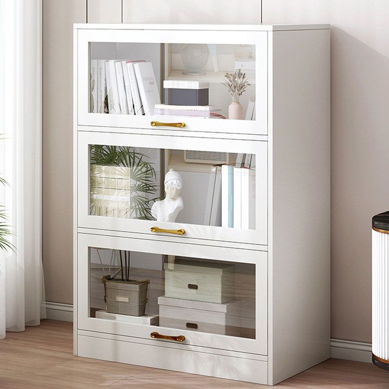 モダンなエンジニアリングウッドシェルフ本棚の床は、ドア付きのホームブックシェルフを閉めた